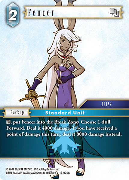(039) Final Fantasy TCG Rebellion's Call Single: Fencer (17-039) Holo Common