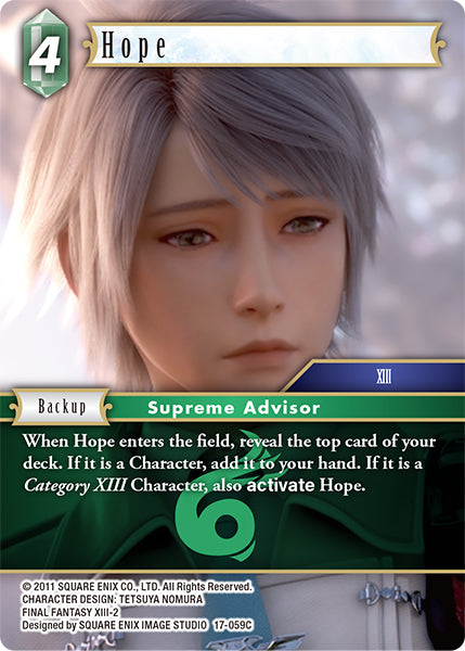 (059) Final Fantasy TCG Rebellion's Call Single: Hope (17-059) Holo Common