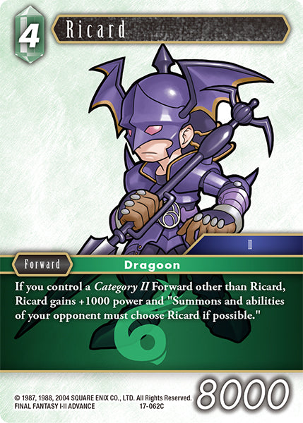 (062) Final Fantasy TCG Rebellion's Call Single: Ricard (17-062) Holo Common