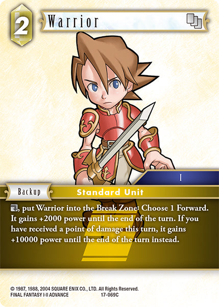 (069) Final Fantasy TCG Rebellion's Call Single: Warrior (17-069)  Common