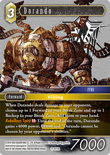 (071) Final Fantasy TCG Rebellion's Call Single: Dorando (17-071) Holo Rare