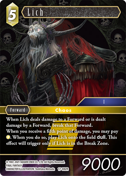 (082) Final Fantasy TCG Rebellion's Call Single: Lich (17-082) (V.1) Holo Rare