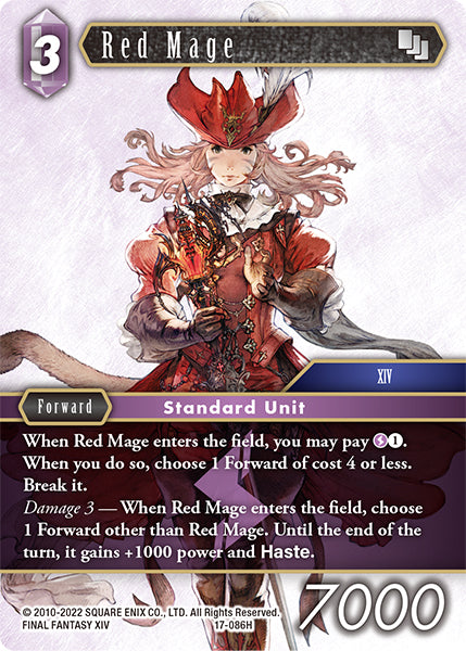 (086) Final Fantasy TCG Rebellion's Call Single: Red Mage (17-086) Holo Hero