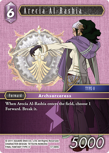 (089) Final Fantasy TCG Rebellion's Call Single: Arecia Al-Rashia (17-089) Holo Common