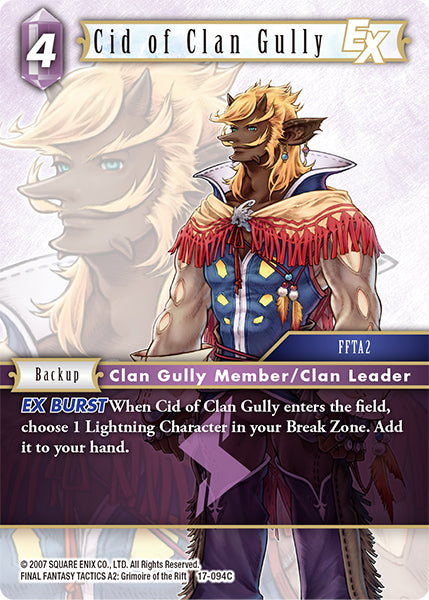 (094) Final Fantasy TCG Rebellion's Call Single: Cid of Clan Gully (17-094) Holo Common