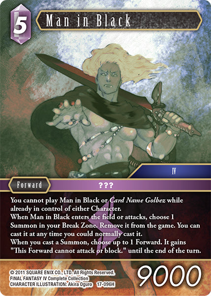 (096) Final Fantasy TCG Rebellion's Call Single: Man in Black (17-096) (V.1)  Hero