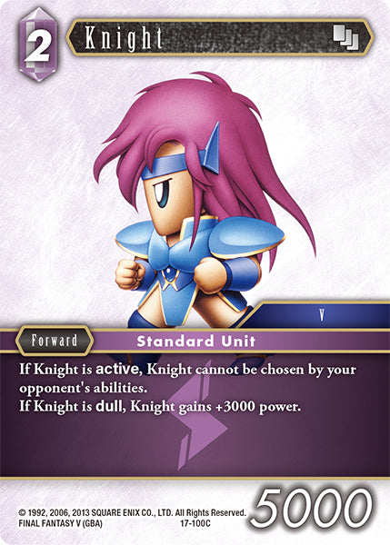 (100) Final Fantasy TCG Rebellion's Call Single: Knight (17-100) Holo Common