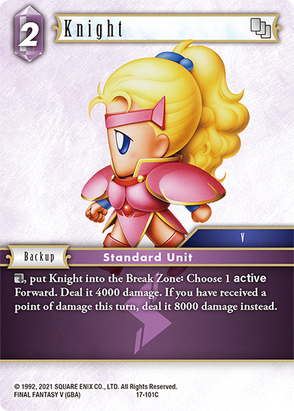 (101) Final Fantasy TCG Rebellion's Call Single: Knight (17-101) Holo Common