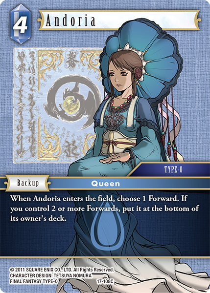 (108) Final Fantasy TCG Rebellion's Call Single: Andoria (17-108) Holo Common