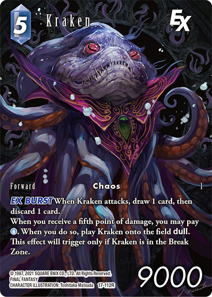 (112) Final Fantasy TCG Rebellion's Call Single: Kraken (17-112) (V.2) Holo Rare