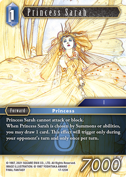 (120) Final Fantasy TCG Rebellion's Call Single: Princess Sarah (17-120) Holo Hero