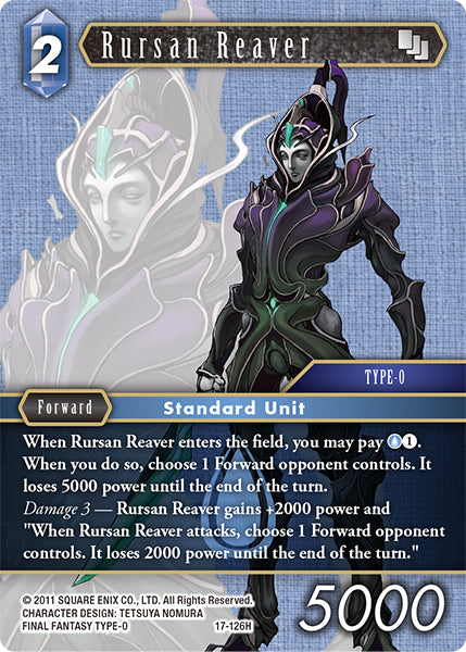 (126) Final Fantasy TCG Rebellion's Call Single: Rursan Reaver (17-126) Holo Hero
