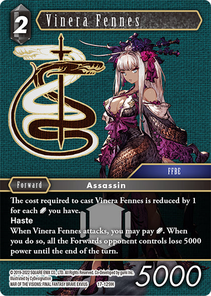 (129) Final Fantasy TCG Rebellion's Call Single: Vinera Fennes (17-129) Holo Hero