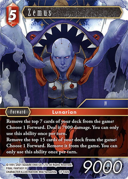 (132) Final Fantasy TCG Rebellion's Call Single: Zemus (17-132) Holo Starter