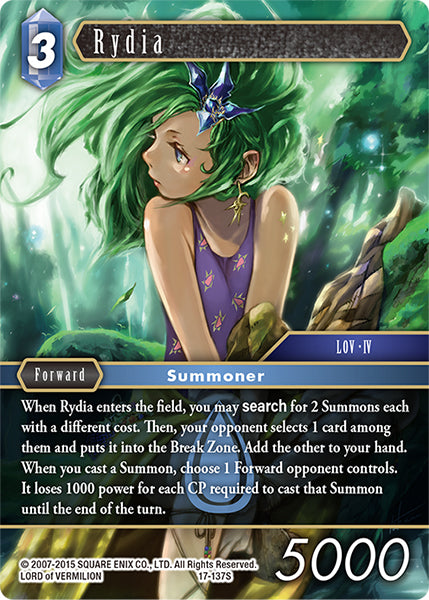(137) Final Fantasy TCG Rebellion's Call Single: Rydia (17-137) Holo Starter