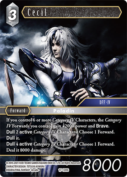 (139) Final Fantasy TCG Rebellion's Call Single: Cecil (17-139) (V.1) Holo Starter