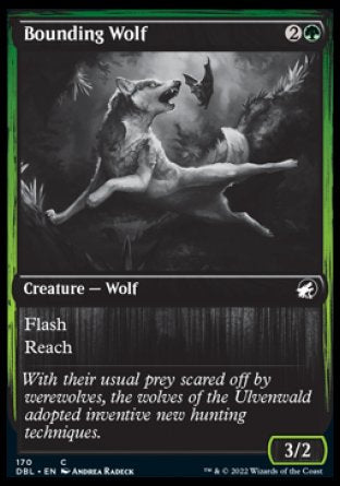 (170) Magic The Gathering Innistrad: Double Feature Single: Bounding Wolf Holo Common