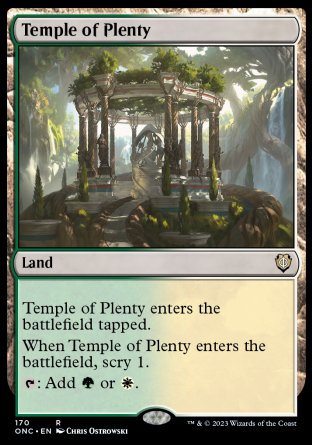 (170) Magic The Gathering Commander: Phyrexia: All Will Be One Single: Temple of Plenty  Rare
