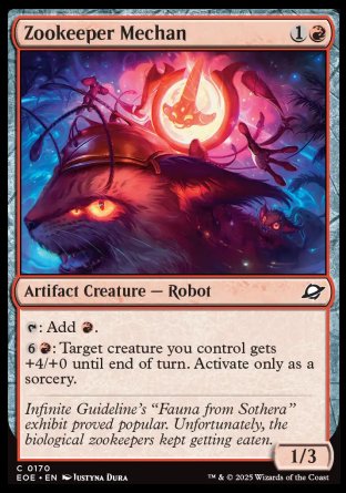 (170) Magic The Gathering Edge of Eternities Single: Zookeeper Mechan Holo Common