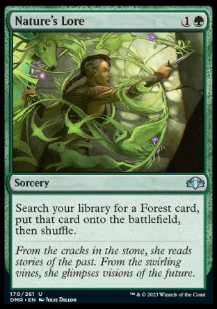 (170) Magic The Gathering Dominaria Remastered Single: Nature's Lore  Uncommon