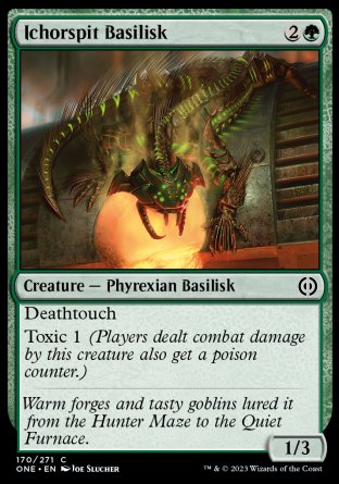 (170) Magic The Gathering Phyrexia: All Will Be One Single: Ichorspit Basilisk Holo Common