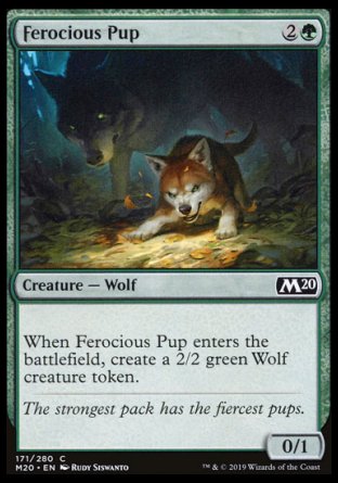 (171/280) Magic The Gathering Core 2020 Single: Ferocious Pup  Common