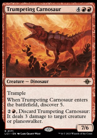(171) Magic The Gathering The Lost Caverns of Ixalan Single: Trumpeting Carnosaur Holo Rare
