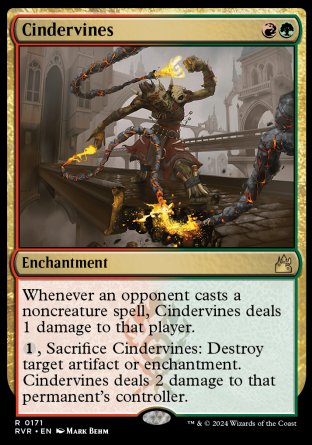 (171) Magic The Gathering Ravnica Remastered Single: Cindervines  Rare