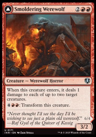 (171) Magic The Gathering Innistrad Remastered Single: Smoldering Werewolf / Erupting Dreadwolf  Uncommon