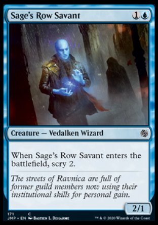 (171) Magic The Gathering Jumpstart Single: Sage's Row Savant  Common