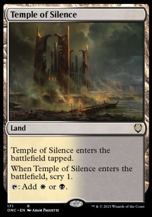 (171) Magic The Gathering Commander: Phyrexia: All Will Be One Single: Temple of Silence  Rare