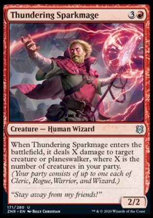 (171/280) Magic The Gathering Zendikar Rising Single: Thundering Sparkmage Holo Uncommon