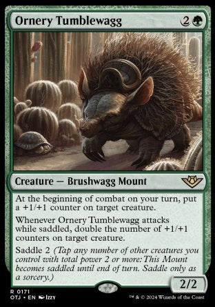 (171) Magic The Gathering Outlaws of Thunder Junction Single: Ornery Tumblewagg  Holo Rare