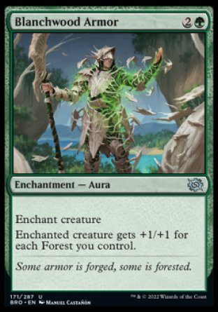 (171) Magic The Gathering The Brothers' War Single: Blanchwood Armor  Uncommon