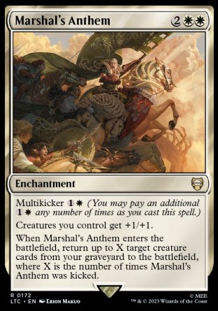 (172) Magic The Gathering Commander: The Lord of the Rings: Tales of Middle-earth Single: Marshal's Anthem  Rare