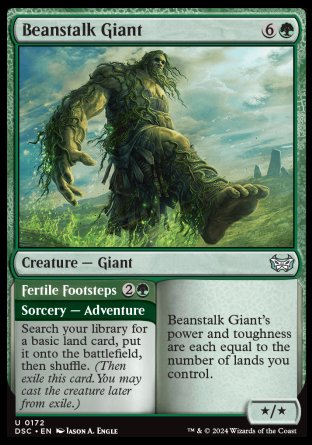 (172) Magic The Gathering Commander: Duskmourn: House of Horror Single: Beanstalk Giant // Fertile Footsteps  Uncommon