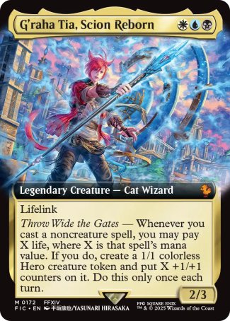 (172) Magic The Gathering Commander: Magic: The Gathering - FINAL FANTASY: Extras Single: G'raha Tia, Scion Reborn (V.1) Holo Mythic