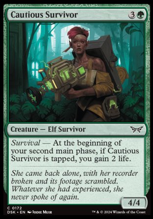 (172) Magic The Gathering Duskmourn: House of Horror Single: Cautious Survivor Holo Common