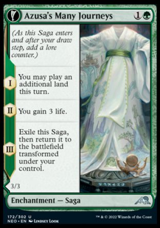 (172) Magic The Gathering Kamigawa: Neon Dynasty Single: Azusa's Many Journeys // Likeness of the Seeker Holo Uncommon