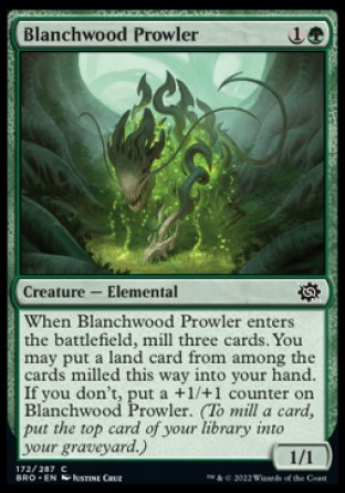 (172) Magic The Gathering The Brothers' War Single: Blanchwood Prowler Holo Common