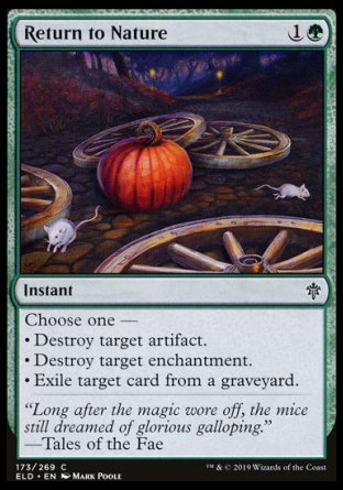 (173/269) Magic The Gathering Throne of Eldraine Single: Return to Nature Holo Common