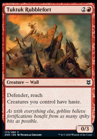 (173/280) Magic The Gathering Zendikar Rising Single: Tuktuk Rubblefort Holo Common