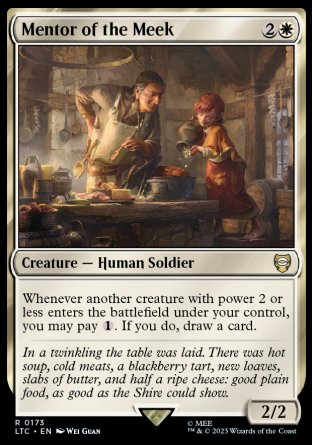(173) Magic The Gathering Commander: The Lord of the Rings: Tales of Middle-earth Single: Mentor of the Meek  Rare