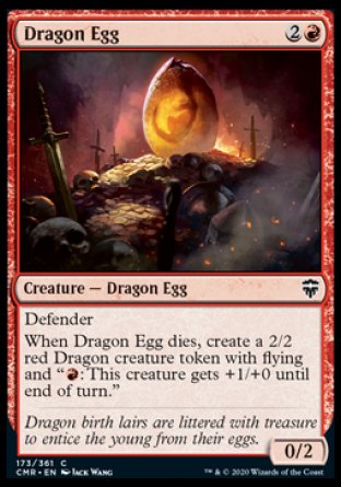 (173/361) Magic The Gathering Commander Legends Single: Dragon Egg Holo Common