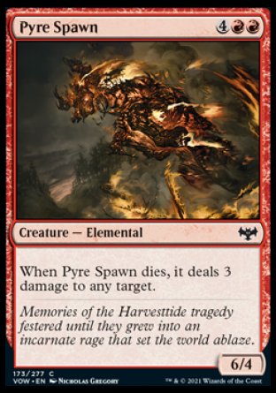 (173) Magic The Gathering Innistrad: Crimson Vow Single: Pyre Spawn Holo Common