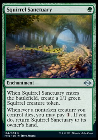 (174) Magic The Gathering Modern Horizons 2 Single: Squirrel Sanctuary Holo Uncommon