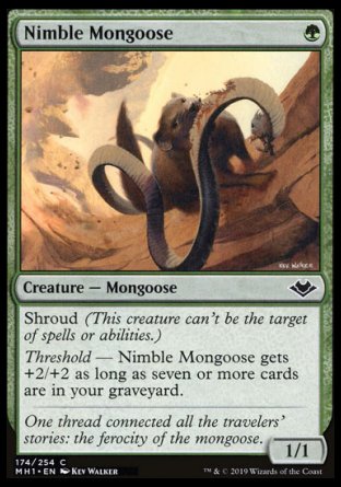 (174/254) Magic The Gathering Modern Horizons Single: Nimble Mongoose  Common