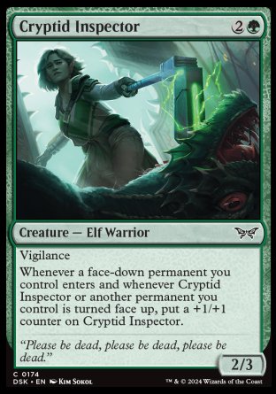 (174) Magic The Gathering Duskmourn: House of Horror Single: Cryptid Inspector Holo Common