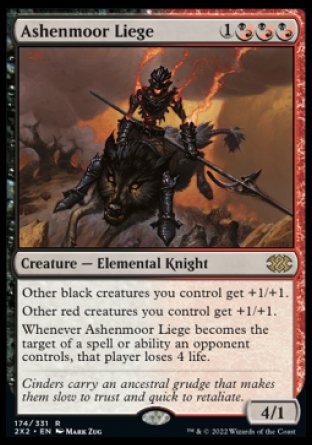 (174) Magic The Gathering Double Masters 2022 Single: Ashenmoor Liege  Rare