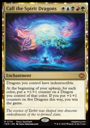 (174) Magic The Gathering Tarkir: Dragonstorm: Promos Single: Call the Spirit Dragons (V.1)  Mythic